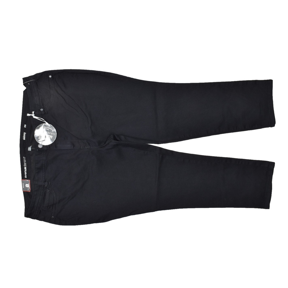 Avenue Denim Women's Black Skinny Jeans Plus Size 28 AVERAGE Cotton Blend NWT